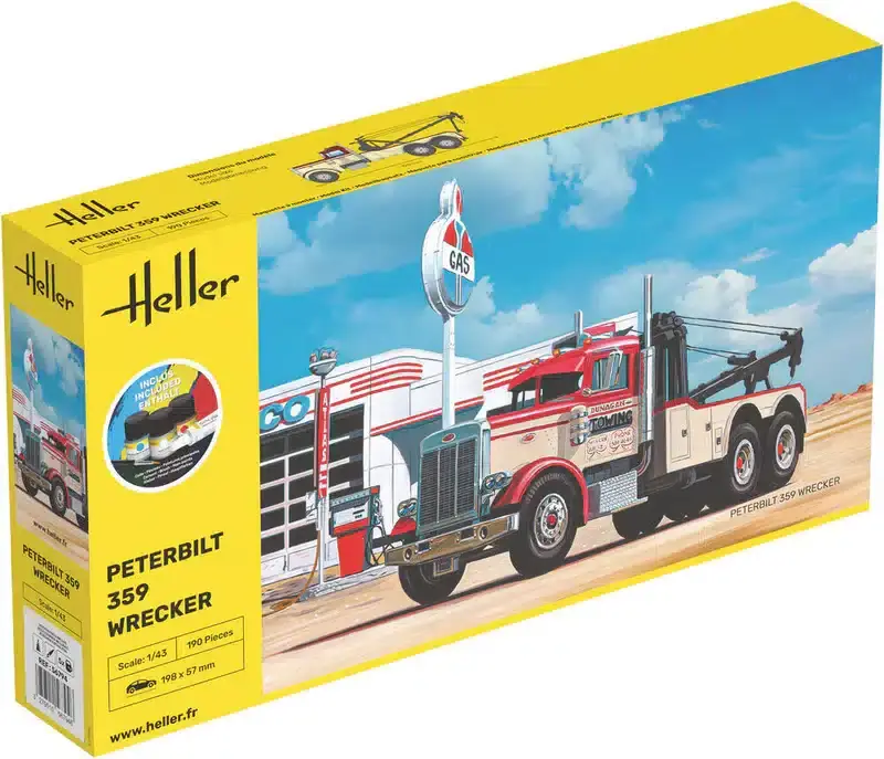 Direct Verzonden Heller 1:43 STARTER KIT Peterbilt 359 Wrecker - modelbouw