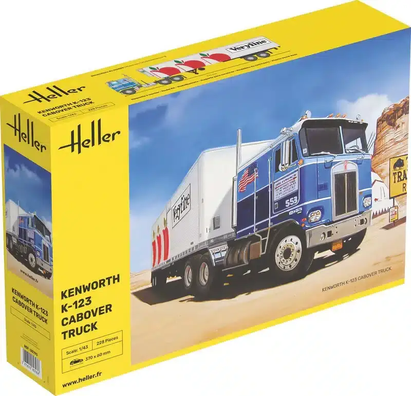 Heller 1:43 Kenworth K-123 Cabover Truck - modelbouw Premium