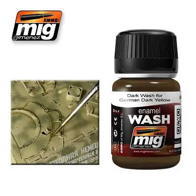 Populair Ammo By Mig Brown Wash For German Yellow - 35Ml - modelbouw