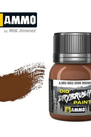 Beperkte Voorraad Ammo By Mig Jimenez Drybrush Paint - Dark Brown - modelbouw