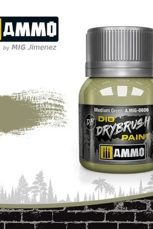 Ammo By Mig Jimenez Drybrush Paint - Medium Green - modelbouw Koopje