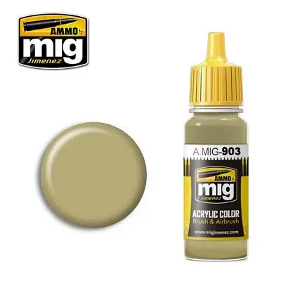 Actieprijs Ammo By Mig Jimenez Dunkelgelb Light Base Color - 17Ml - modelbouw