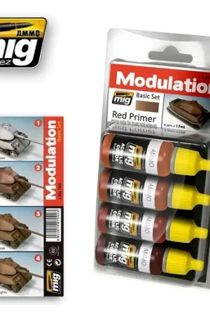 Ammo By Mig Jimenez Red Primer Modulation Set - 4 X 17Ml - modelbouw Meest Verkocht