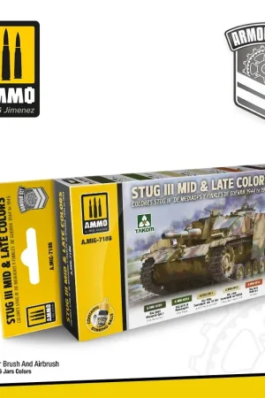 Merkproduct Ammo By Mig Jimenez Stug Iii Mid And Late Colors Set - modelbouw