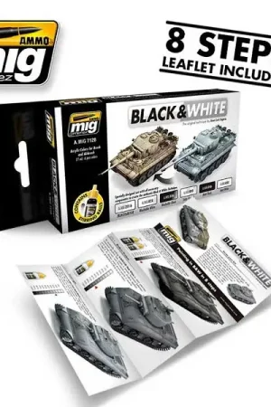Ammo By Mig Jimenez Black &Amp; White Technique Color Set - 6 X 17Ml - modelbouw Betrouwbaar