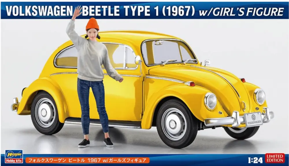 Hasegawa 1:24 Volkswagen Beetle Type 1 1967 - with Female Figure - modelbouw Premium