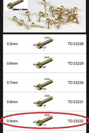 Top studio 0.9MM HEX RIVETS (A) BRASS - modelbouw Merkproduct