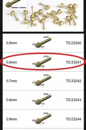 Top studio 0.6MM HEX RIVETS (B) BRASS - modelbouw Nieuw