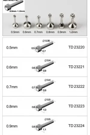Top studio 1.0MM HEX RIVETS (A) - modelbouw Rechtstreeks Van De Fabrikant