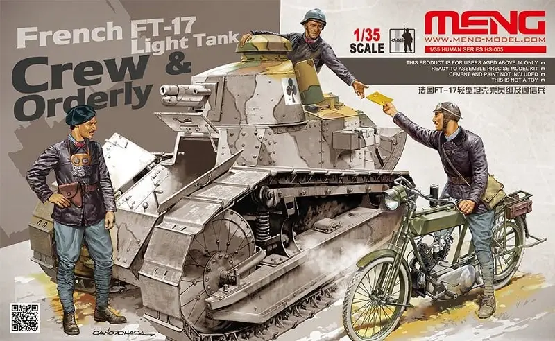 Meng 1:35 FRENCH FT-17 LIGHT TANK - CREW & ORDERLY - modelbouw Veilige Betaling