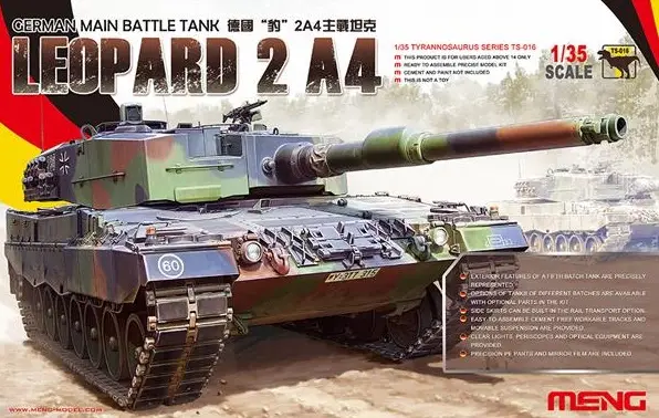 Hoge Kwaliteit Meng 1:35 Leopard 2A4 - Main Battle Tank - modelbouw