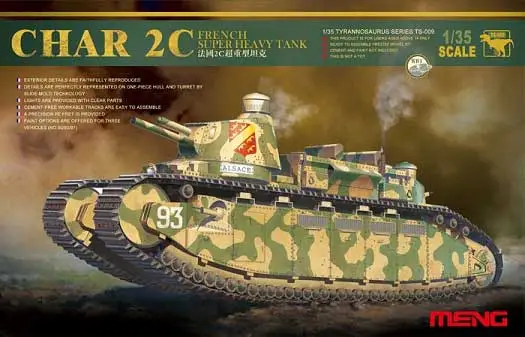Hoge Kwaliteit Meng 1:35 Char 2C - French Super Heavy Tank - modelbouw