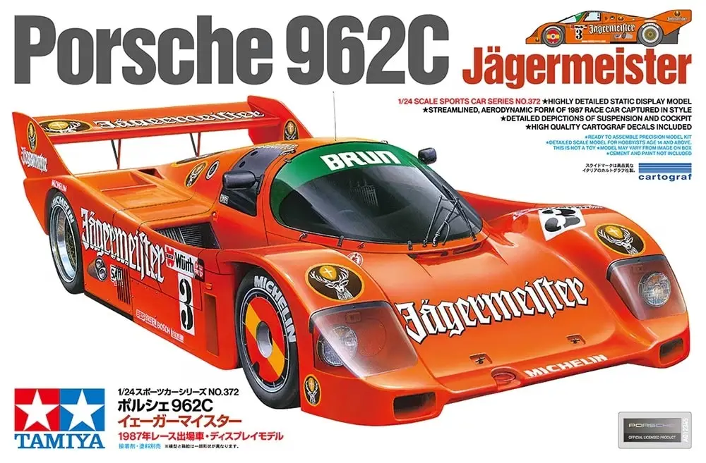 Tamiya 1:24 Porsche 962C Jägermeister #24372 bouwdoos Superprijs