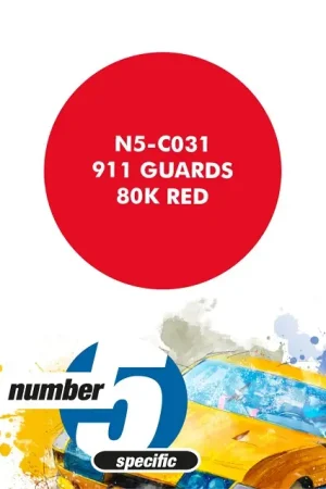 Number Five Porsche 911 Guards 80K Red - 30Ml - modelbouw Finale Uitverkoop