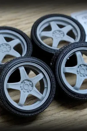 Zoom on 1:24 18INCH TRD T3 SPORT RIM SET - modelbouw Op = Op
