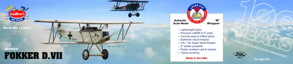 Koop Online Guillows Fokker D7 - houten modelbouw bouwdoos