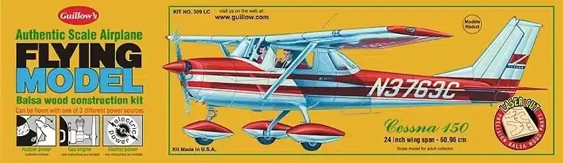 Guillows Cessna 150 - Laser Cut - houten modelbouw bouwdoos Hoge Kwaliteit
