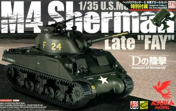 Asuka 1:35 M4 Sherman Fay #35032 bouwdoos Direct Beschikbaar