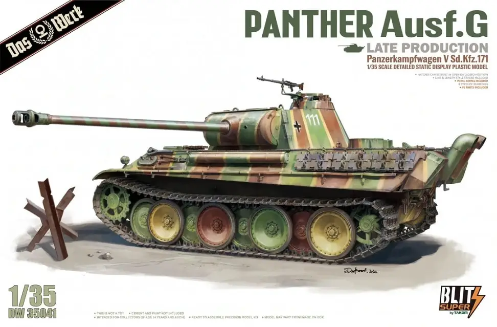Das Werk 1:35 Panther Ausf.G Late Production - modelbouw Gratis Retour
