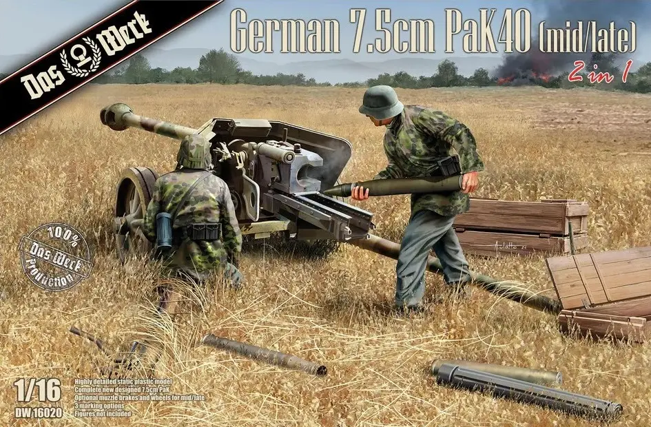 Das Werk 1:16 German 7.5Cm Pak40 (Mid/Late) 2In1 #16020 Weekendaanbieding