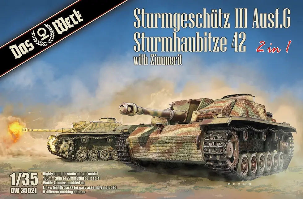 Das Werk 1:35 STUG III AUSF.G STUH 42 2IN1 MIT ZIMMERIT (6) Hete Deal