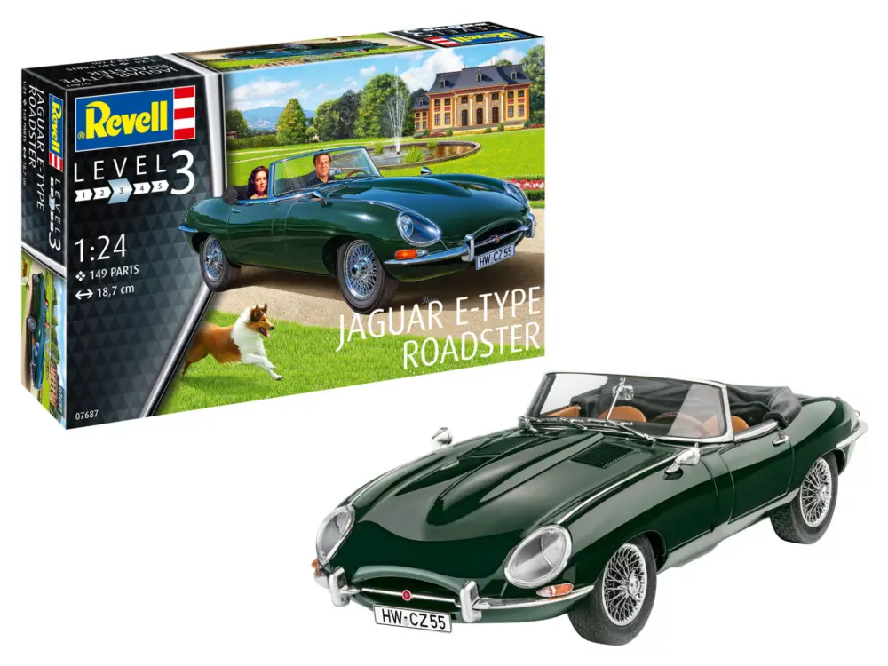 Express Levering Revell 1:24 Jaguar E-Type RoadsterRevell 1:24 Jaguar E-Type Roadster - Model-kits.nl
