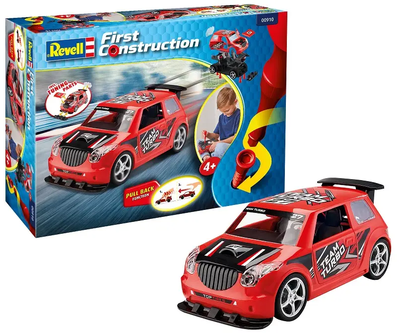Laatste Versie Revell 1:20 Race Car With Pullback Engine Rally Car Red - modelbouw