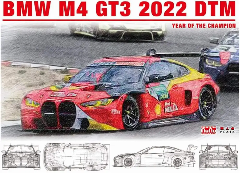 Nunu 1:24 BMW M4 GT3 2022 DTM - modelbouw Hoge Kwaliteit