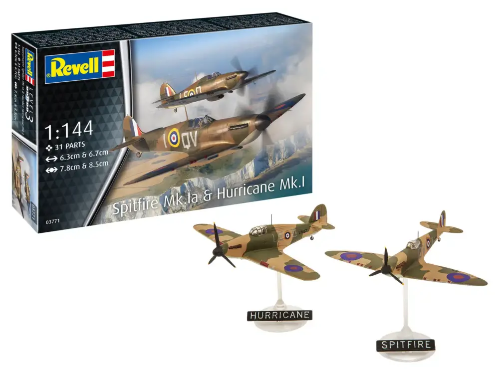 Flitsaanbieding Revell 1:144 Supermarine Spitfire Mk. Ia & Hawker Hurricane Mk.I - modelbouw