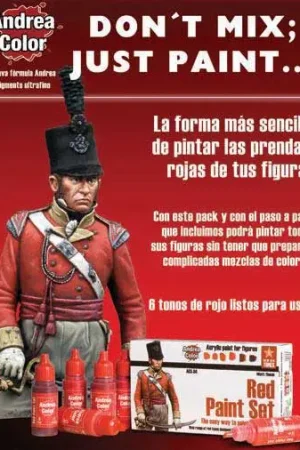 Gratis Retour Andrea Miniatures Red Paint Set 6 Colours - modelbouw