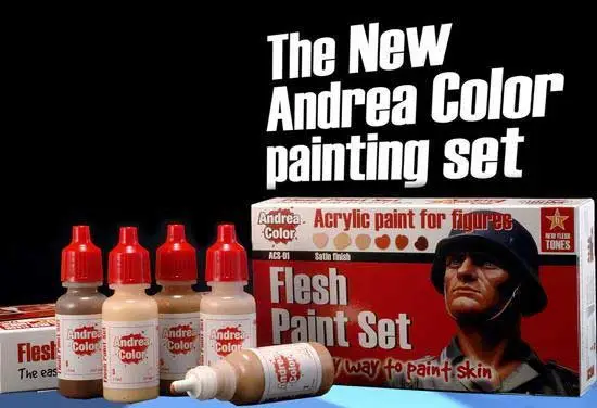 Andrea Miniatures Flesh Paint Set 6 Colours - modelbouw Exclusieve Aanbieding