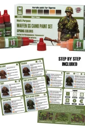 Betrouwbaar Andrea Miniatures Waffen Ss Spring Camo Color Set - modelbouw