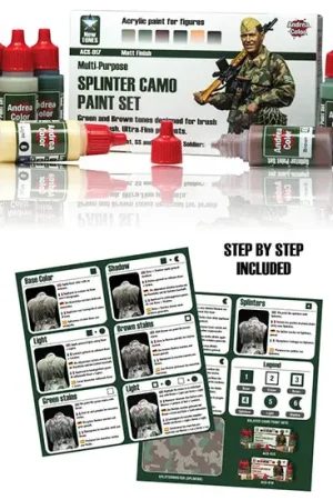 Gereduceerde Prijs Andrea Miniatures Splinter Camo Paint Set - modelbouw