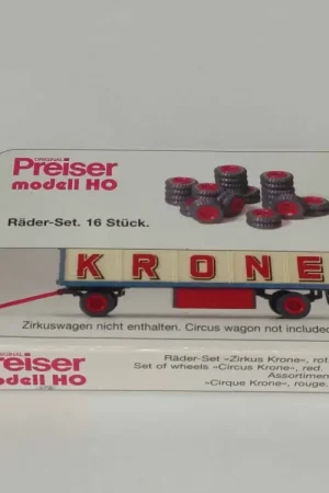 Nu Kopen Preiser Wielen set Rood "Cirkus Krone" - modelbouw