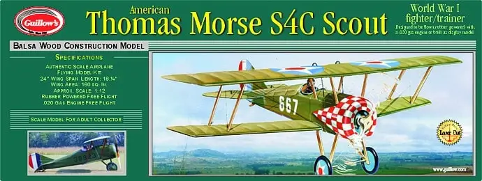 Merkproduct Guillows 1:14 Thomas Morse Scout - Laser Cut - modelbouw