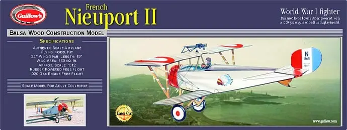 Lage Kosten Guillows Nieuport II - Laser Cut - houten modelbouw vliegtuig