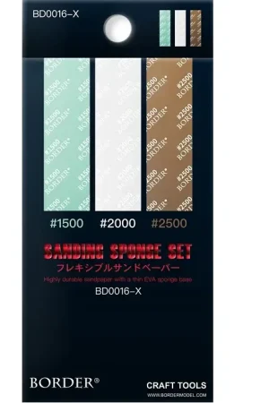 Border model SANDING SPONGE SET 1500, 2000, 2500 (3 SIZES X 6 ITEMS PER SIZE) - modelbouw Premium