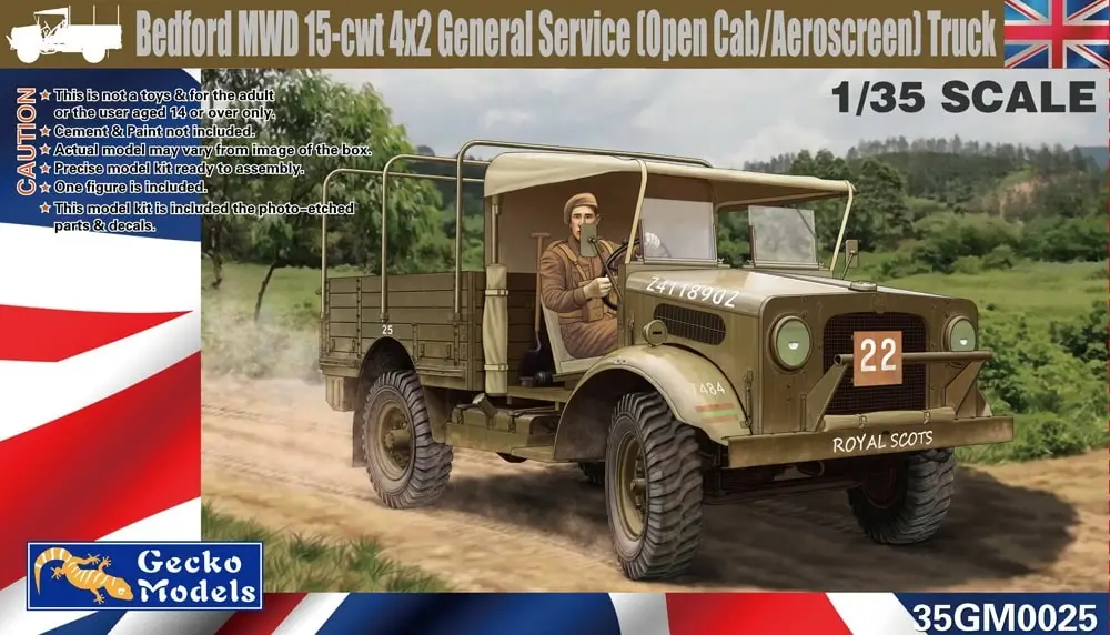Gecko Models 1:35 Bedford Mwd 15-Cwt 4X2 Gs Truck - modelbouw Laatste Versie