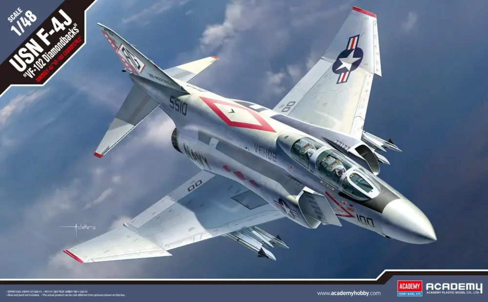 Weekendaanbieding Academy 1:48 Usn F-4J Vf-102 Diamondbacks - modelbouw