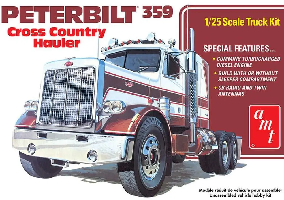 Goedkoop Amt 1:25 Peterbilt 359 “Cross Country Hauler” #AMT1477 bouwdoos