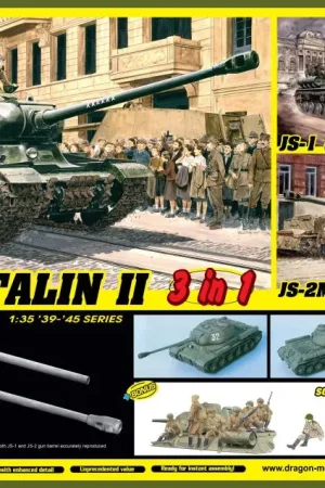 Dragon models 1:35 JS-2 STALIN II 3 IN 1 WITH SOVIET INFANTRY - modelbouw Koop Online