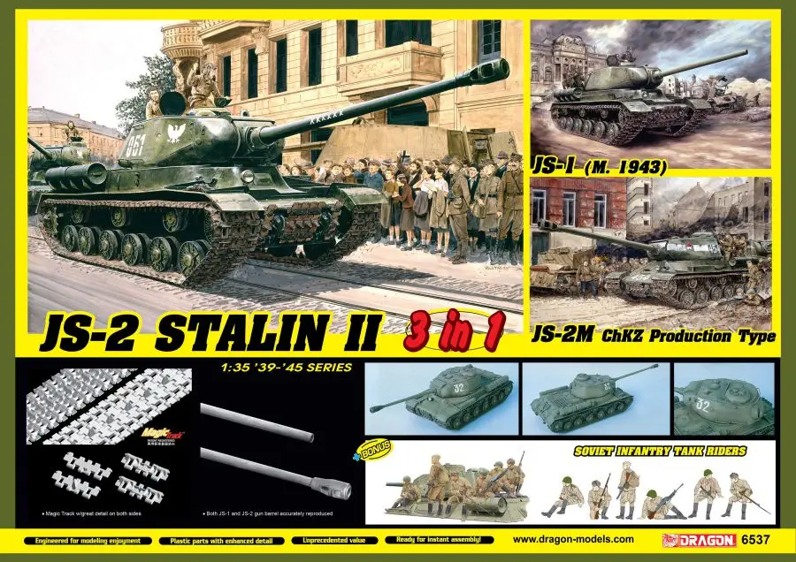Dragon models 1:35 JS-2 STALIN II 3 IN 1 WITH SOVIET INFANTRY - modelbouw Koop Online