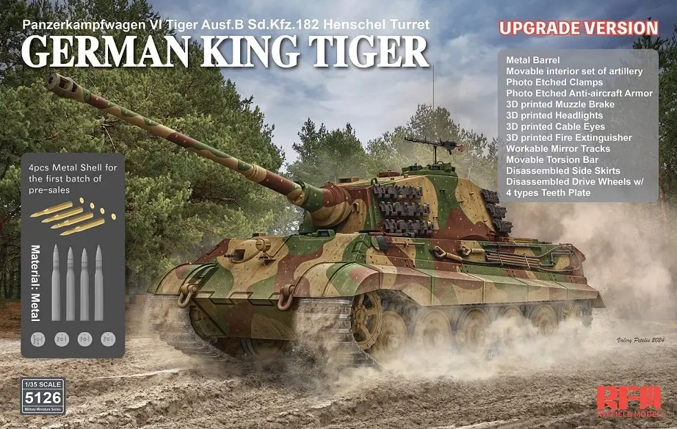 Rye Field Model 1:35 Sd. Kfz. 182 Tiger Ausf. B King Tiger (Henschel Turret) Upgrade Version - modelbouw Alleen Vandaag