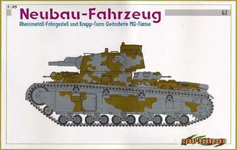 Dragon Models 1:35 Neubau-Fahrzeug Rheinmettal-Fahrgestell And Krupp-Turm - modelbouw Express Levering