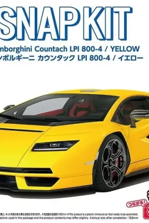 Aoshima 1:32 Lamborghini Countach Lpi 800-4 Yellow - modelbouw Laatste Kans