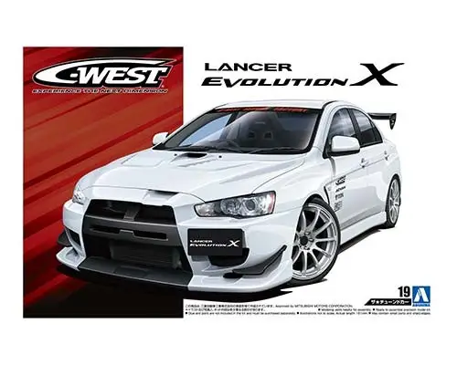 Aoshima 1:24 Mitsubishi Lancer Evolution X'07 C-West Cz4A - modelbouw Beperkte Voorraad