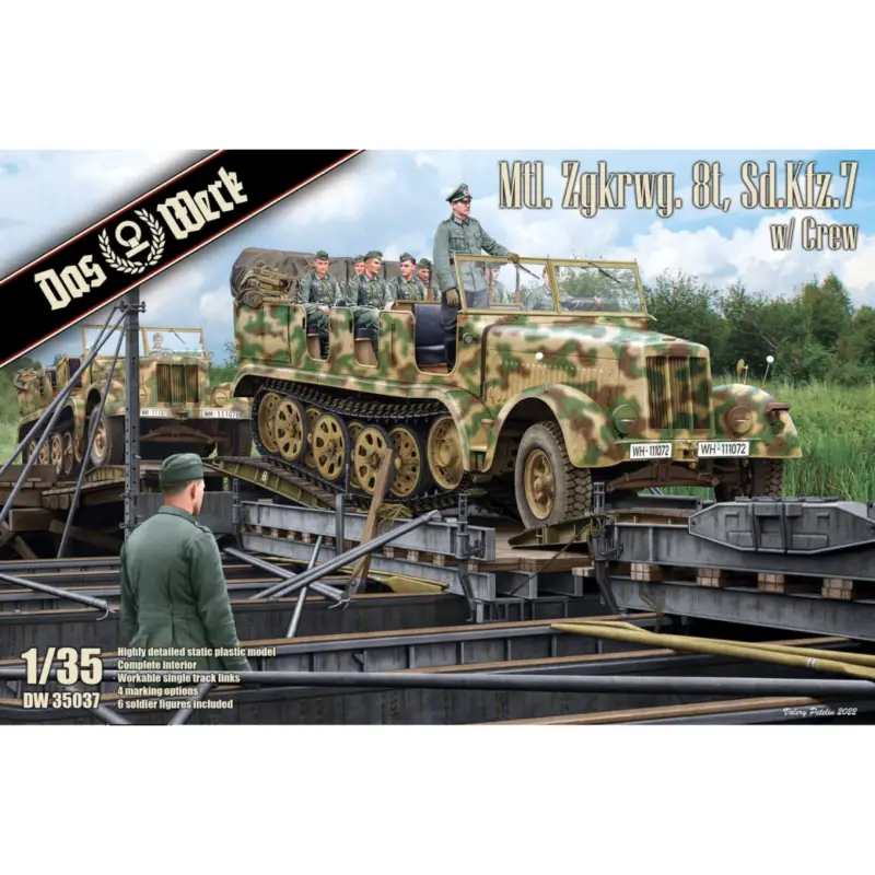 Mtl. Zgkrwg. 8t, Sd.Kfz. 7 met bemanning Schaalmodel Dagaanbieding