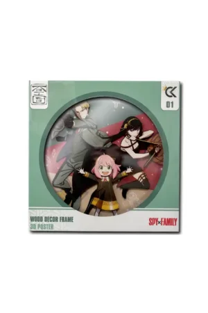 SPY X FAMILY - Loid, Yor & Anya - Wood Decor Frame 3D Poster 30x30cm Premium