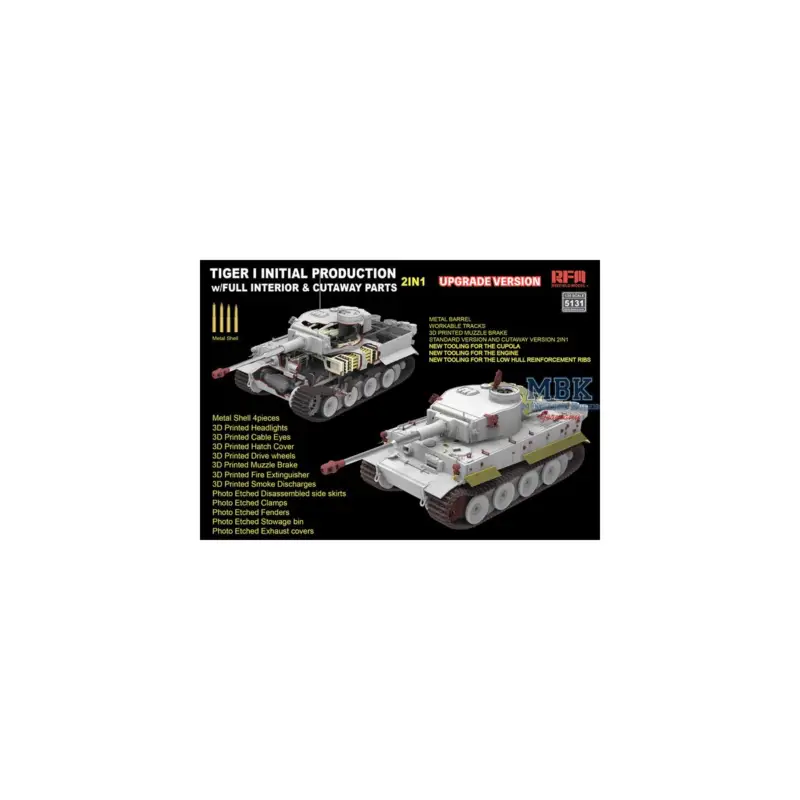 Tiger I initial prod. interior-cutaway (UPGRADE) Schaalmodel Seizoensaanbieding