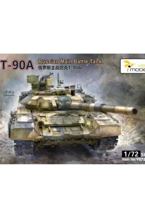 Gecertificeerd Vespid-modellen: 1/72; T-90A Russische Main Battle Tank 3D-geprinte onderdelen + metalen sleepkabel